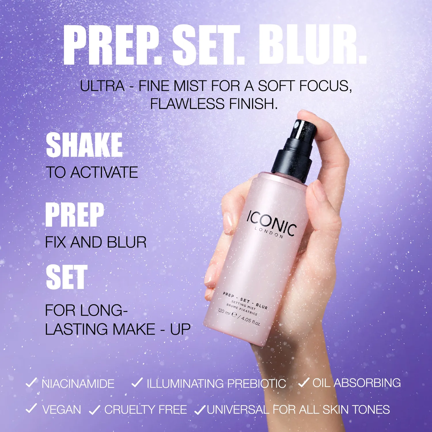 Iconic London Prep-Set-Blur spray fissante base sfocata