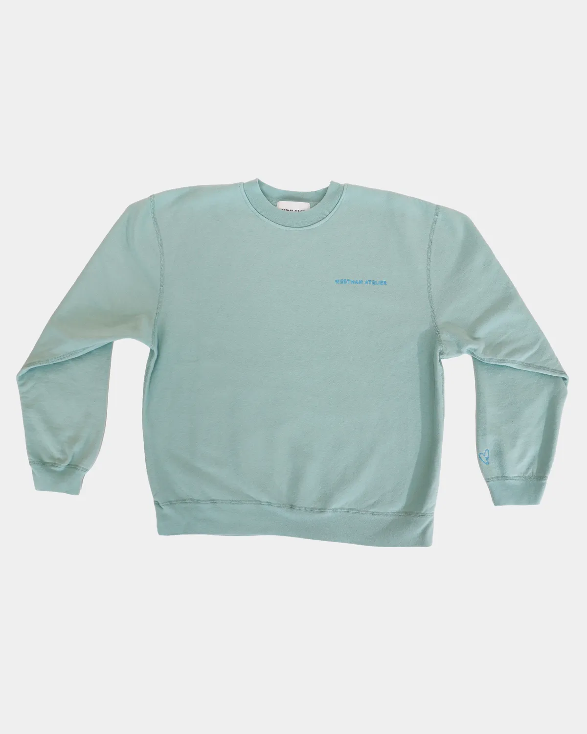 Westman Atelier The Crewneck felpa azzurra cotone