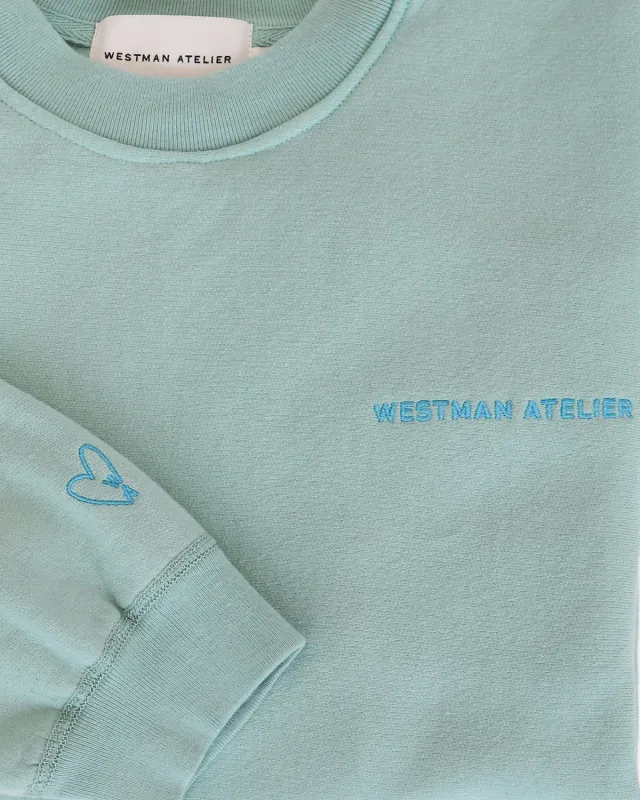 Westman Atelier The Crewneck felpa azzurra cotone