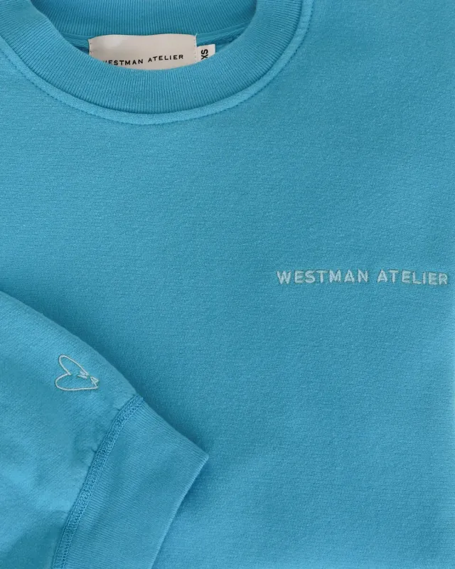 Westman Atelier The Crewneck felpa Turquoise cotone