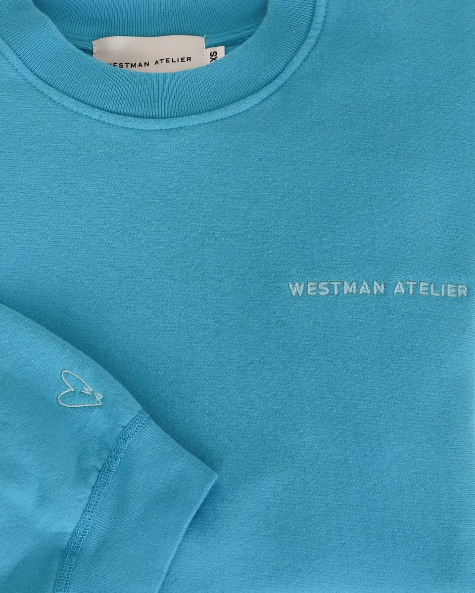 Westman Atelier The Crewneck felpa Turquoise cotone