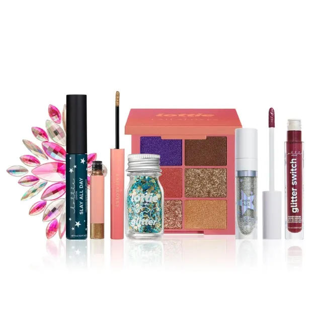 Lottie London The Party Edit kit trucco festa 7 pezzi glitter