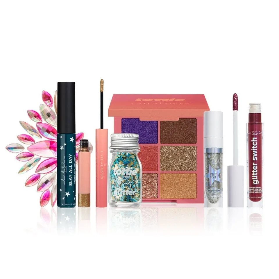 Lottie London The Party Edit kit trucco festa 7 pezzi glitter
