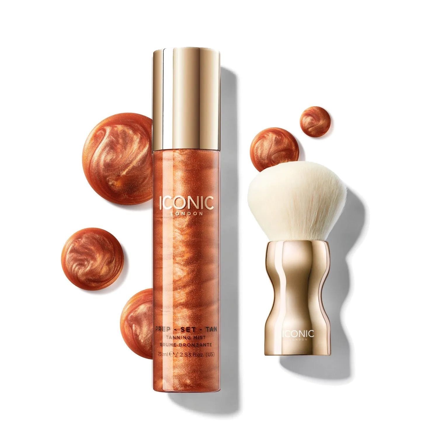 Iconic London Faux-Tan Face Bundle kit spray + pennello glow