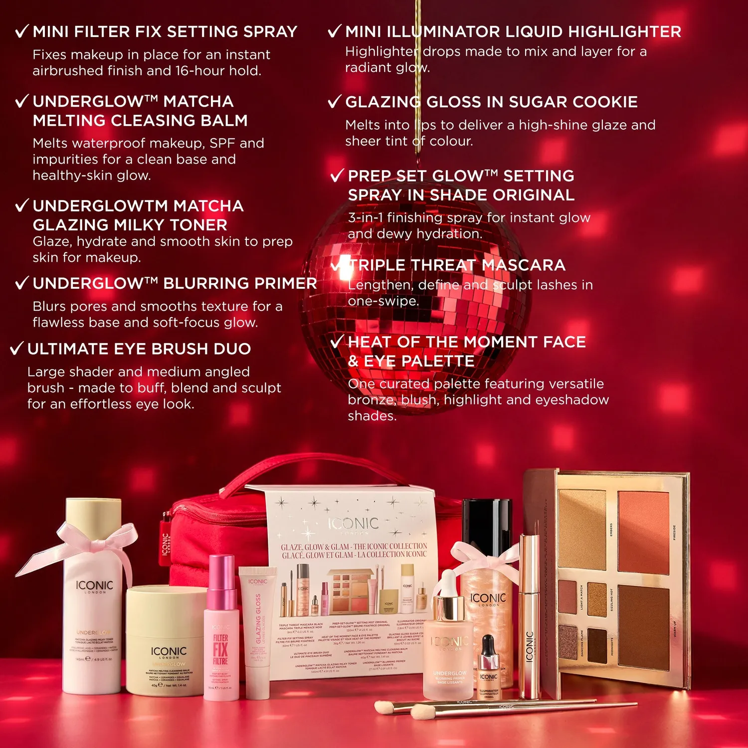 Iconic London Glaze Glow Glam set trucco 10 pezzi Original