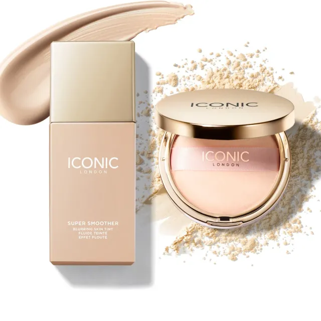 Iconic London Flawless Finish Duo Bundle set trucco Cool Fair blur