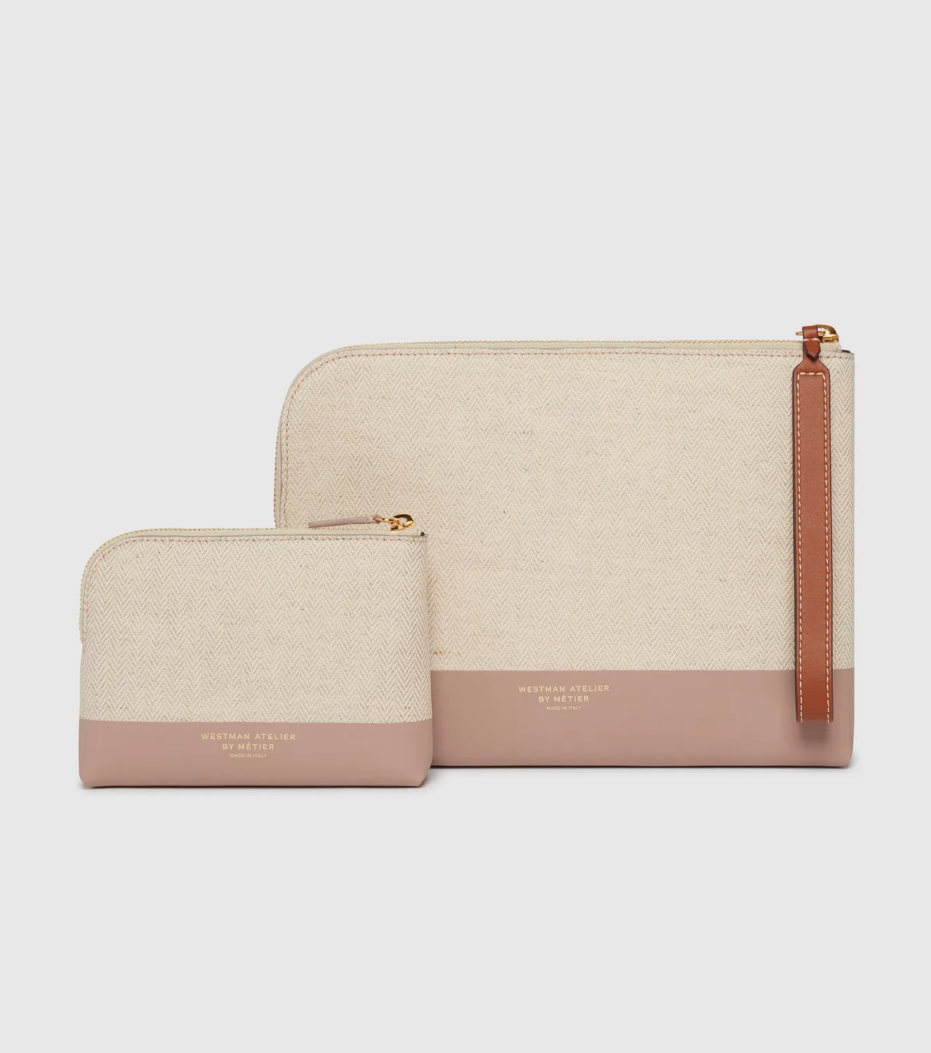 Westman Atelier Makeup Pouch Pochette Herringbone Mauve