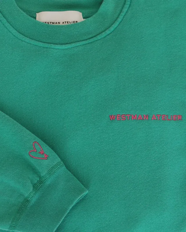 Westman Atelier The Crewneck felpa Green cotone