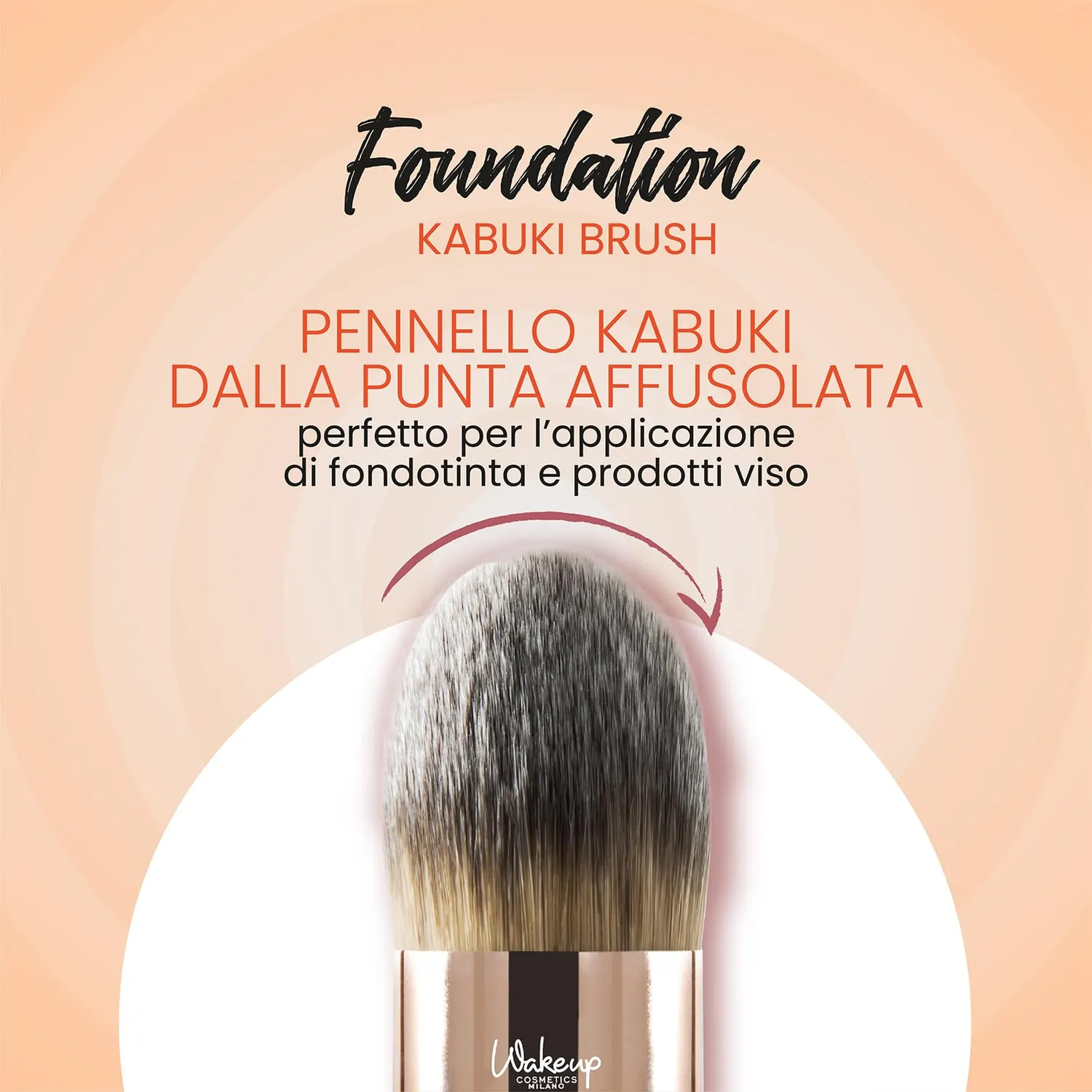 Wakeup Cosmetics #124 pennello kabuki fondotinta affusolato
