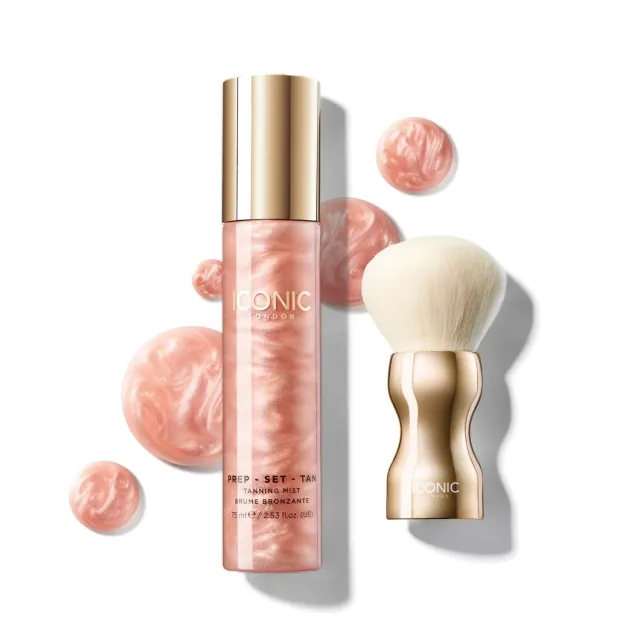 Iconic London Faux-Tan Face Bundle kit spray + pennello glow