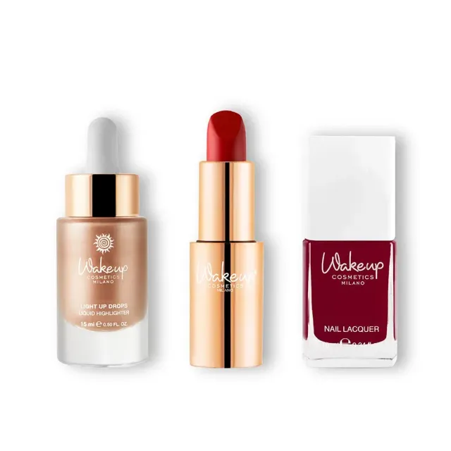 Wakeup Kit 3 pezzi illuminante rossetto smalto