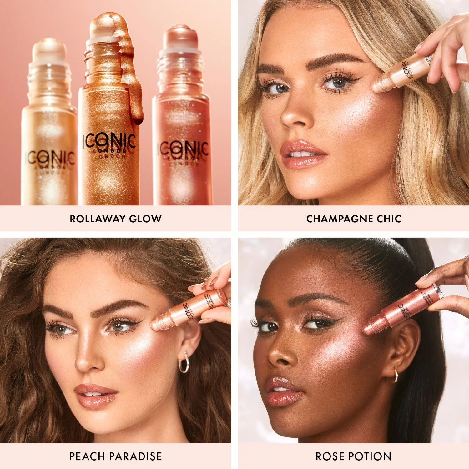 Iconic London Rollaway Glow illuminante Peach Paradise guance