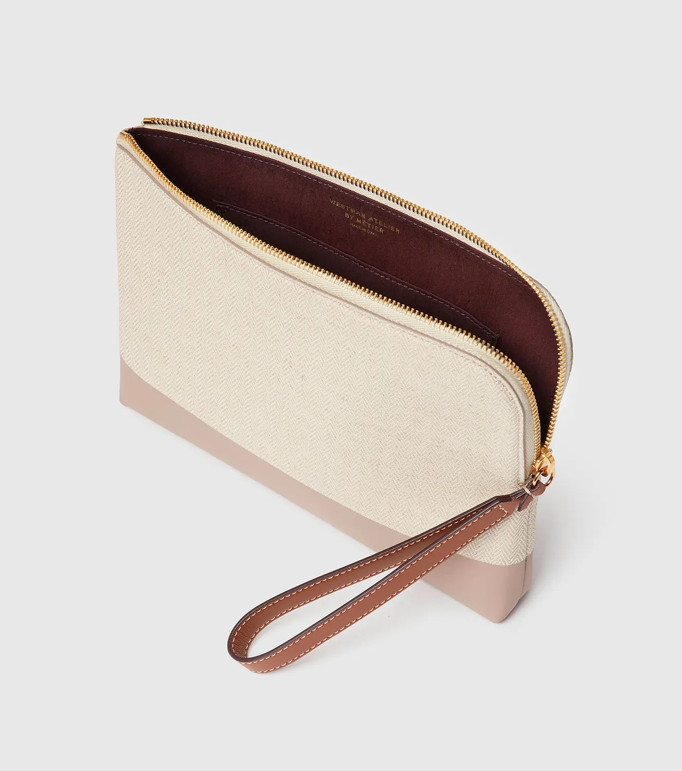 Westman Atelier Makeup Pouch Pochette Herringbone Mauve